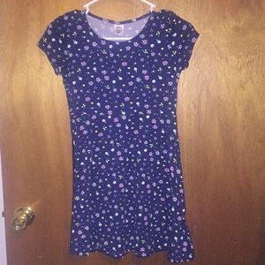 Girls blue dress with flowers